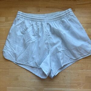 adidas striped logo running shorts light blue
